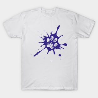 Dog paw splash - blue T-Shirt